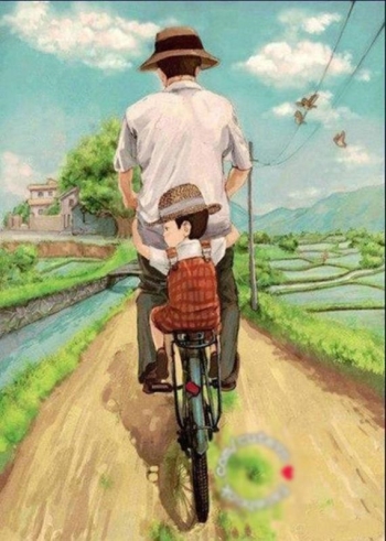 Dế con sau xe đạp